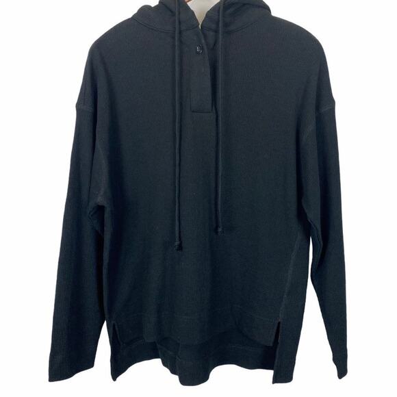 RDI Modern Designer Black Waffle Knit Hoodie NWOT - Picture 1 of 8